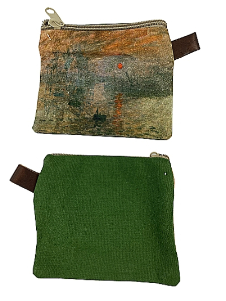 Kleine Münztasche mit Reißverschluss mit Monet Motiven